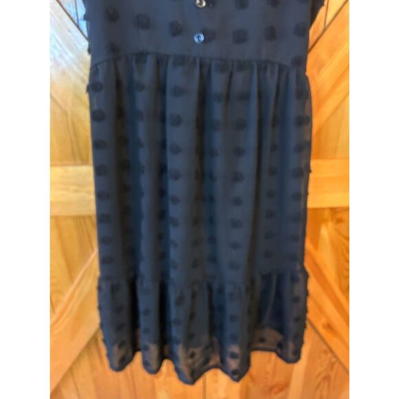 Grace Karin Black Swiss Dot Adjustable Strap Side Zip Dress NWT Size Medium (521 - Picture 3 of 9